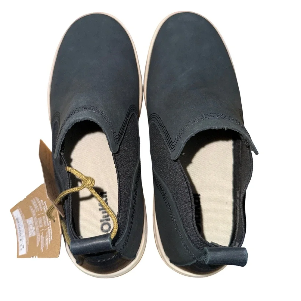 NEW OluKai Pehuea Mid Womens 6.5 Bootie Lava Rock Black Waterproof Leather 20546
